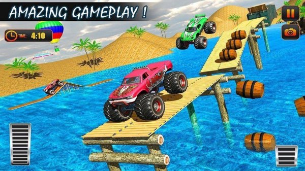 Monster Truck Water Surfing: Truck Racing Games Online - Arcade Game