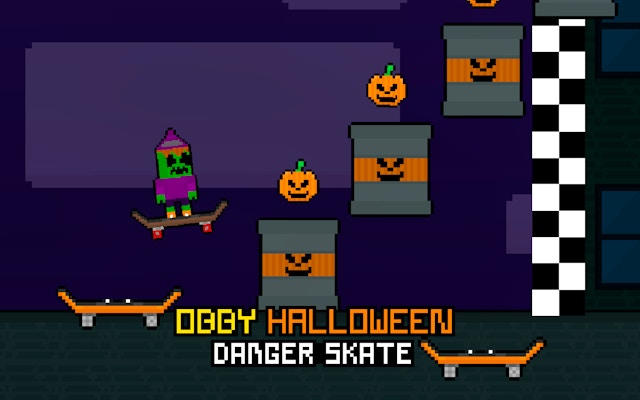 Obby Halloween Danger Skate - Parkour Game